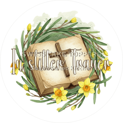 Einmaliger Trauer-Tortenaufleger1 - personalisierbar