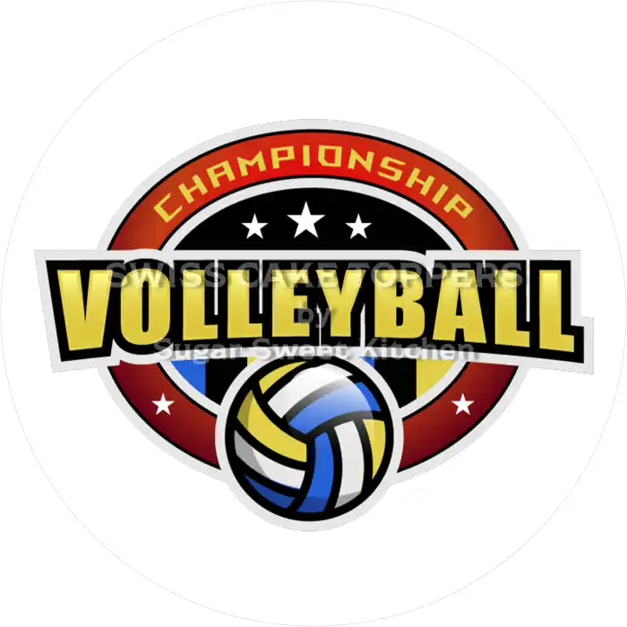 Einmaliger Volleyball-Tortenaufleger2 - personalisierbar - Fondant- Torten- & Cupcakeaufleger Sugar Sweet Kitchen