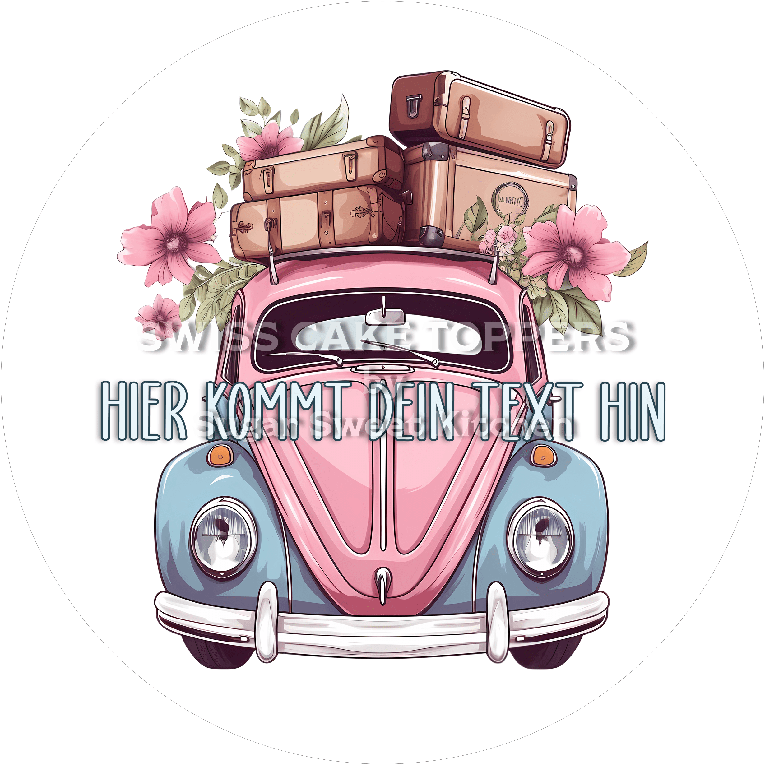 Einweihungs-Tortenaufleger mit deinem Text oder Namen - Fondant- Torten- & Cupcakeaufleger Sugar Sweet Kitchen