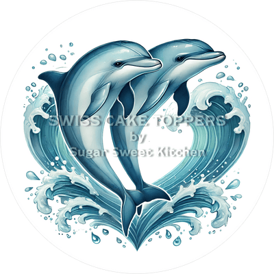 Einzigartiger Delfin-Tortenaufleger2 - personalisierbar