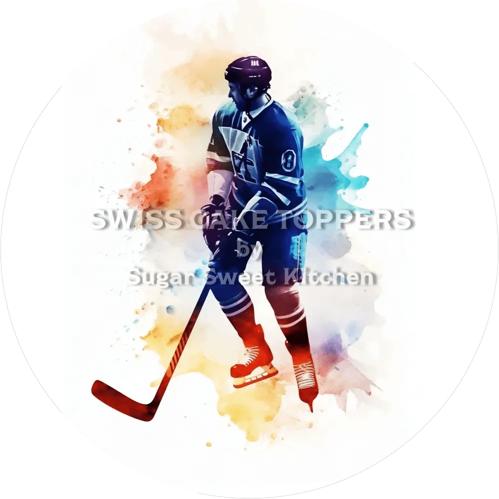 Einzigartiger Eishockey-Tortenaufleger2- personalisierbar - Fondant- Torten- & Cupcakeaufleger Sugar Sweet Kitchen