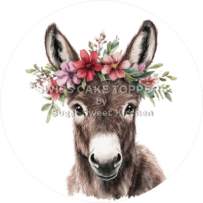 Einzigartiger Esel-Tortenaufleger2 - personalisierbar