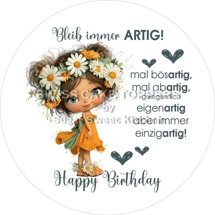 Tortenaufleger Geburtstag witzig 17 – essbar & personalisierbar - Fondant- Torten- Cupcakeaufleger Sugar Sweet Kitchen