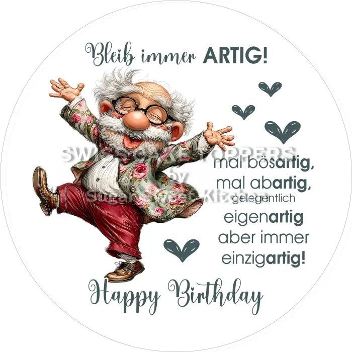 Tortenaufleger Geburtstag witzig 18 – essbar & personalisierbar - Fondant- Torten- Cupcakeaufleger Sugar Sweet Kitchen