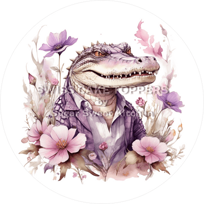 Einzigartiger Krokodil-Tortenaufleger1 - personalisierbar