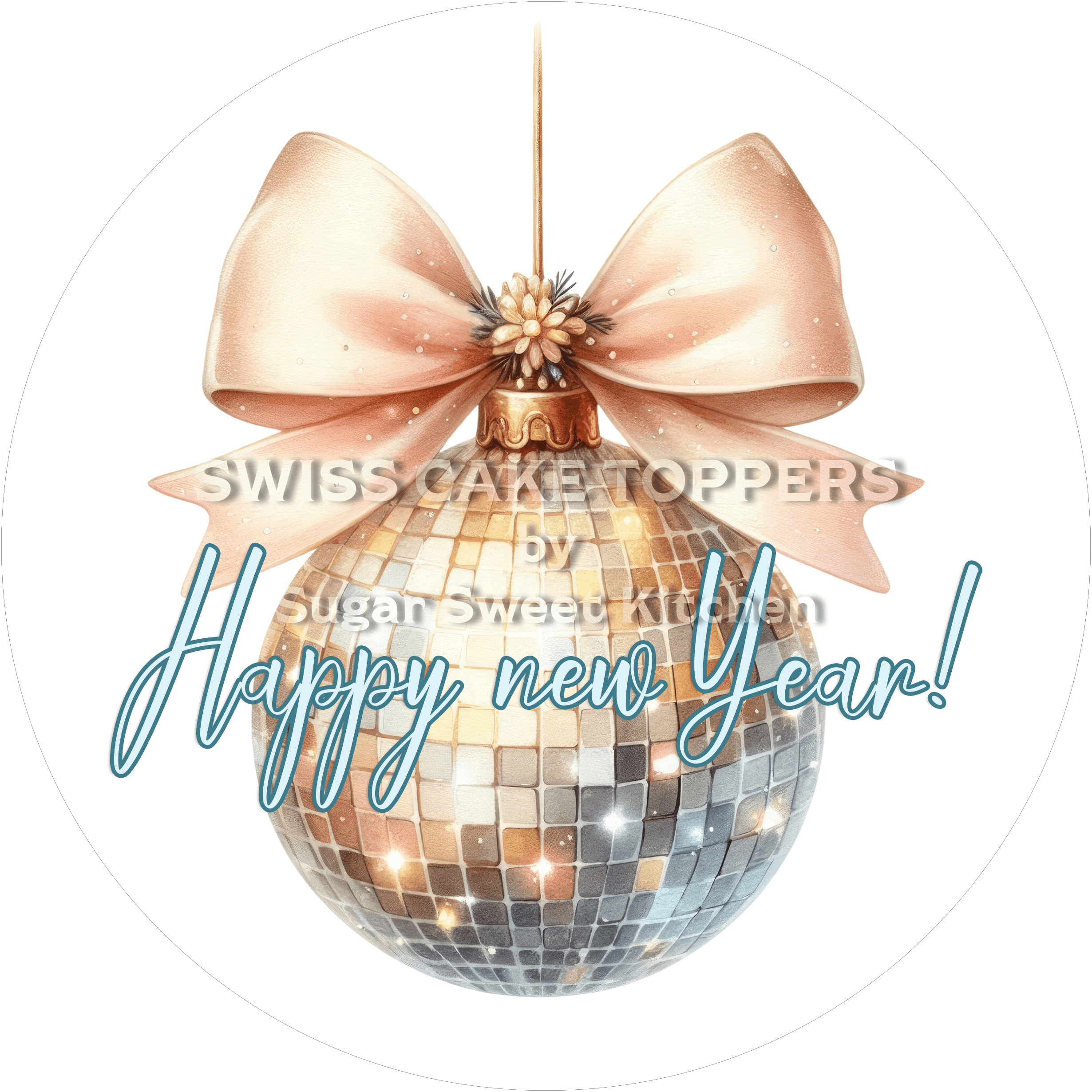 Einzigartiger New Year-Tortenaufleger9 - personalisierbar - Fondant- Torten- & Cupcakeaufleger Sugar Sweet Kitchen