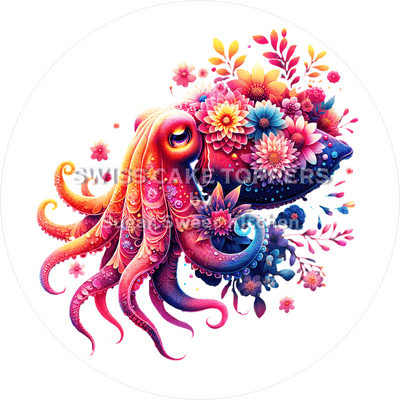 Einzigartiger Octopus-Tortenaufleger2 - personalisierbar