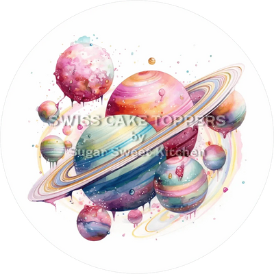 Einzigartiger Planeten-Tortenaufleger3 - personalisierbar