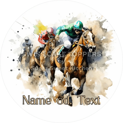 Einzigartiger Reiter-Tortenaufleger2 mit Name od. Text