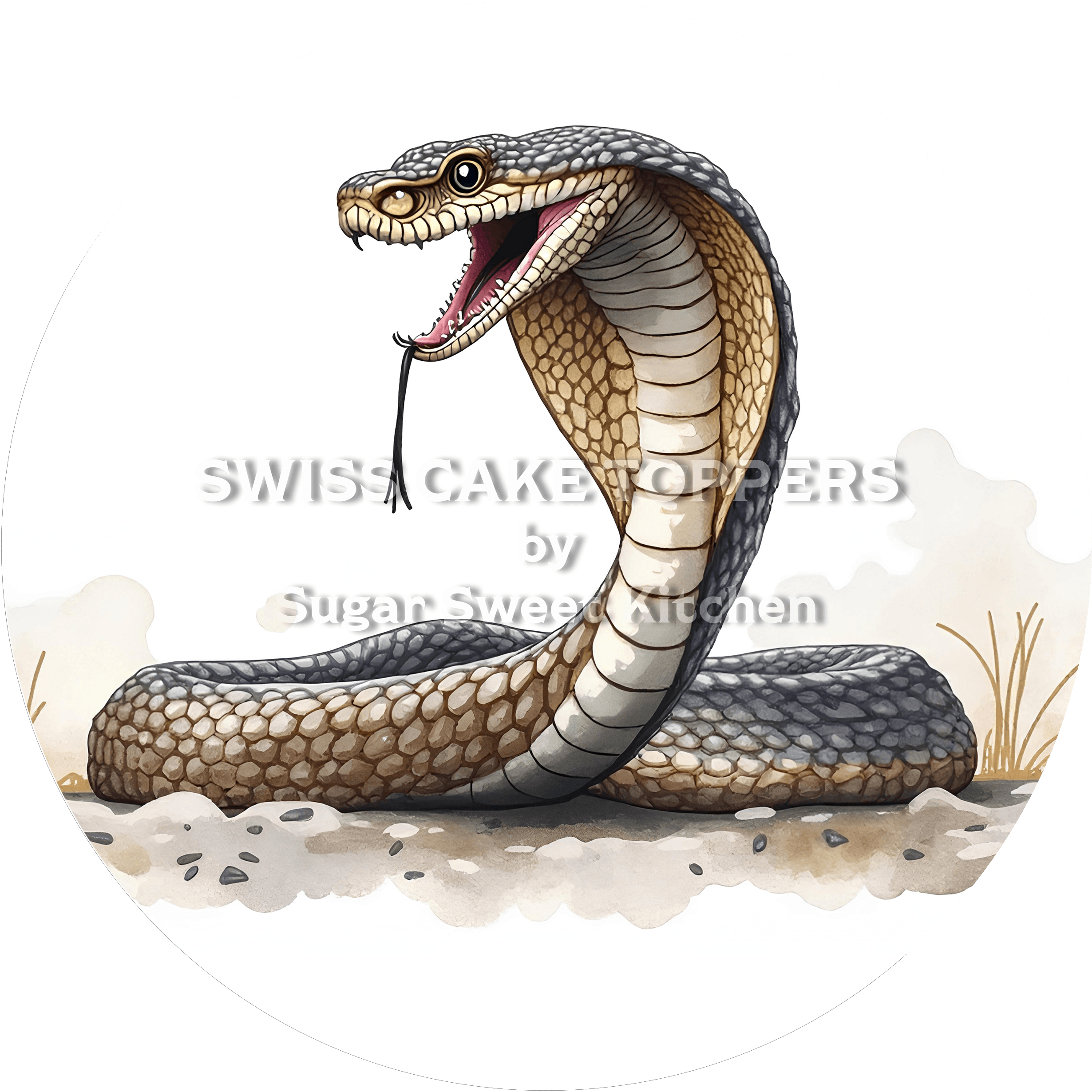 Einzigartiger Schlangen-Tortenaufleger3 - personalisierbar - Fondant- Torten- & Cupcakeaufleger Sugar Sweet Kitchen