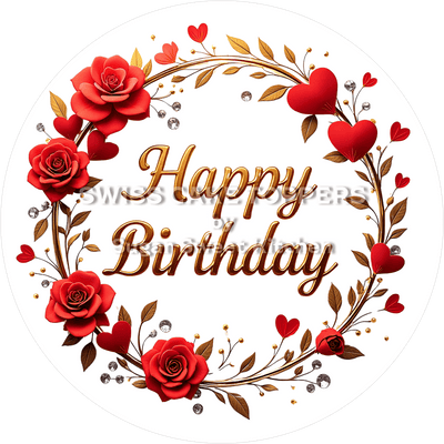 Einzigartiger Tortenaufleger Happy Birthday14 - personalisierbar