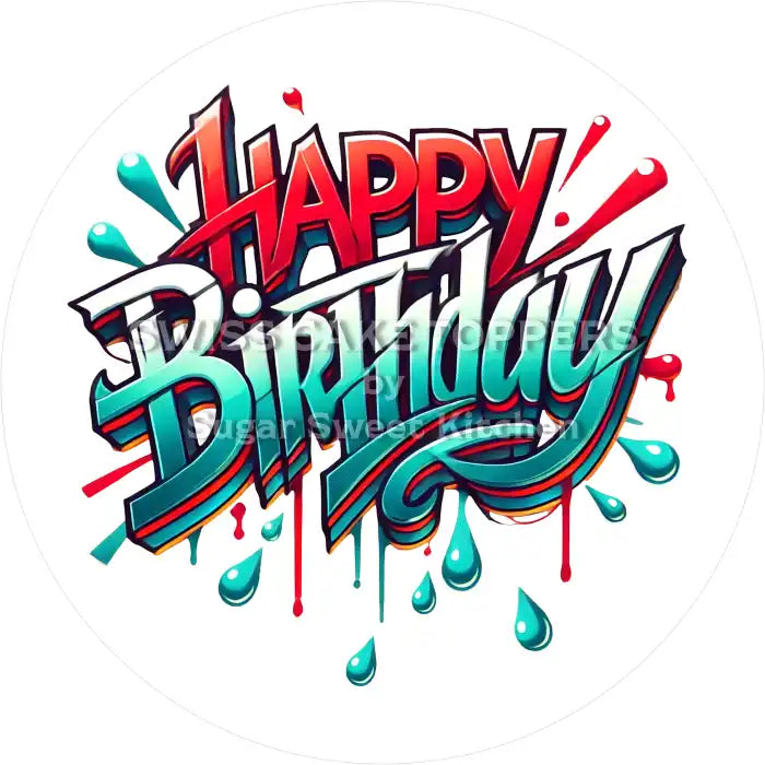 Tortenaufleger ’Happy Birthday’ 19 - essbar & personalisierbar - Fondant- Torten- Cupcakeaufleger Sugar Sweet Kitchen