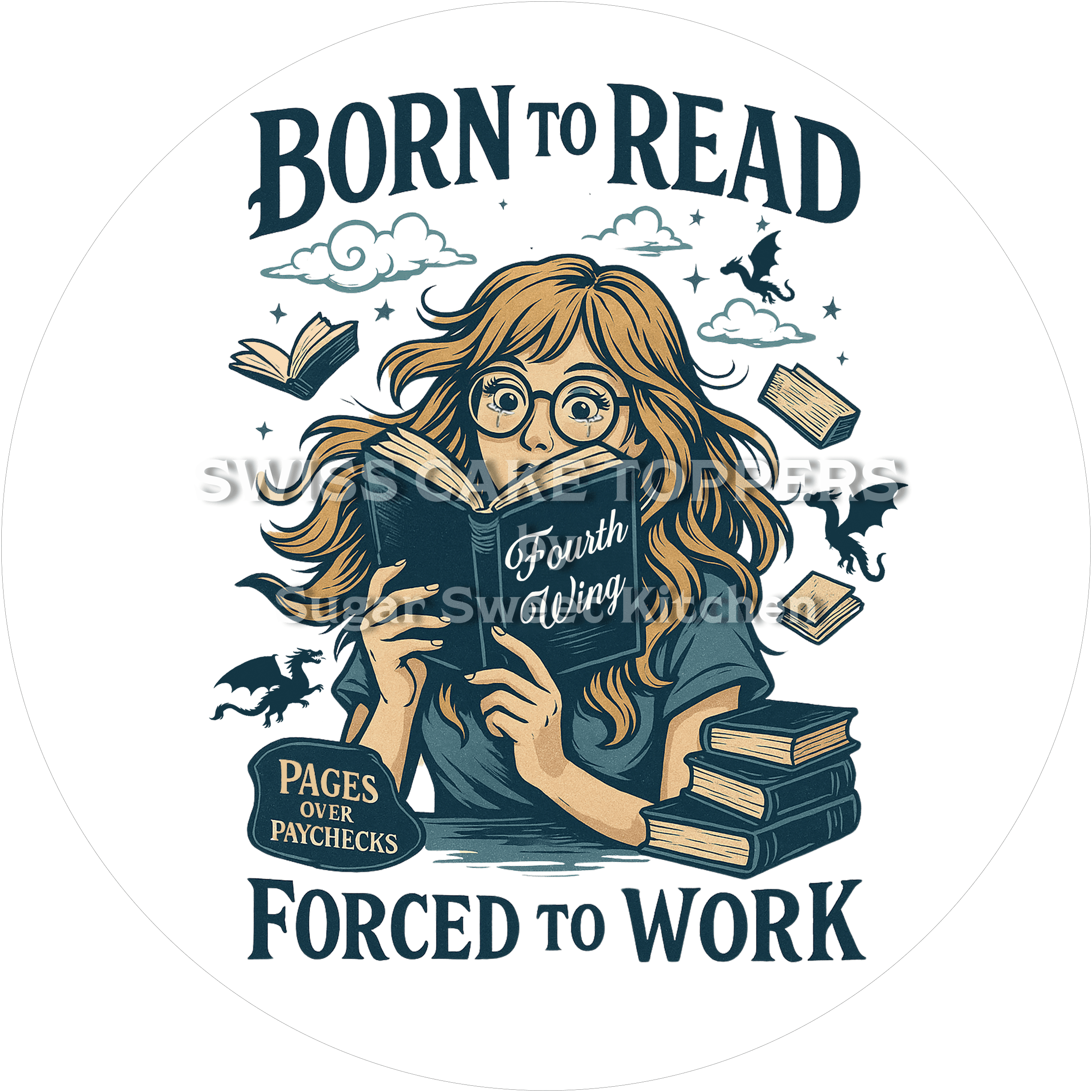 Einzigartiger Tortenaufleger Lesen9 - personalisierbar - Fondant- Torten- & Cupcakeaufleger Sugar Sweet Kitchen