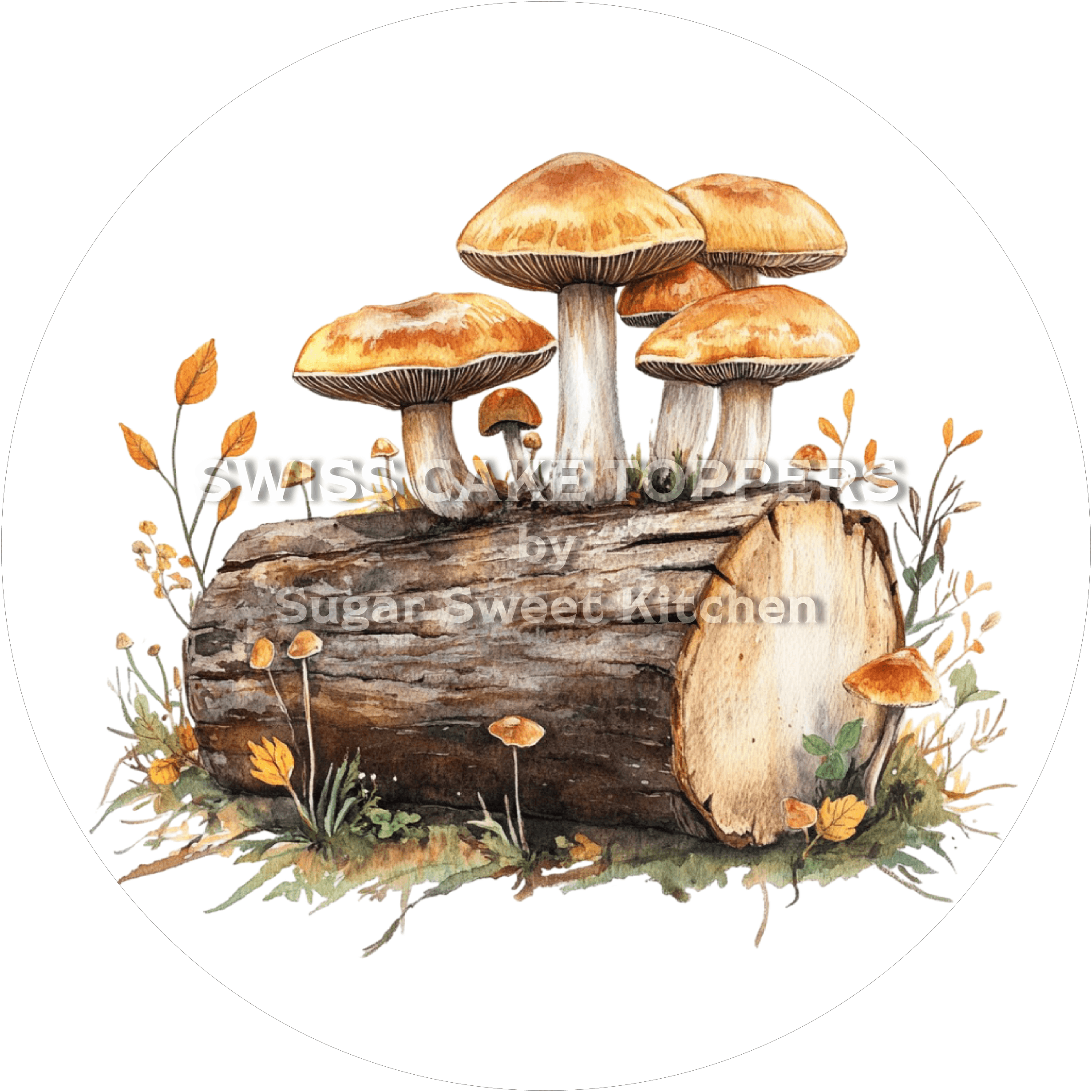 Einzigartiger Tortenaufleger mit Pilzen5 - personalisierbar - Fondant- Torten- & Cupcakeaufleger Sugar Sweet Kitchen