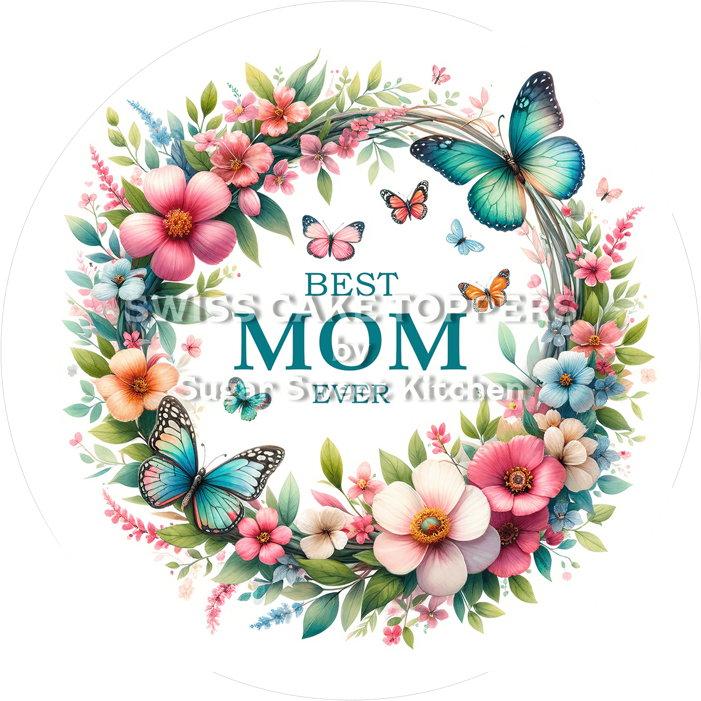 Einzigartiger Tortenaufleger zum Muttertag3 - personalisierbar - Fondant- Torten- & Cupcakeaufleger Sugar Sweet Kitchen