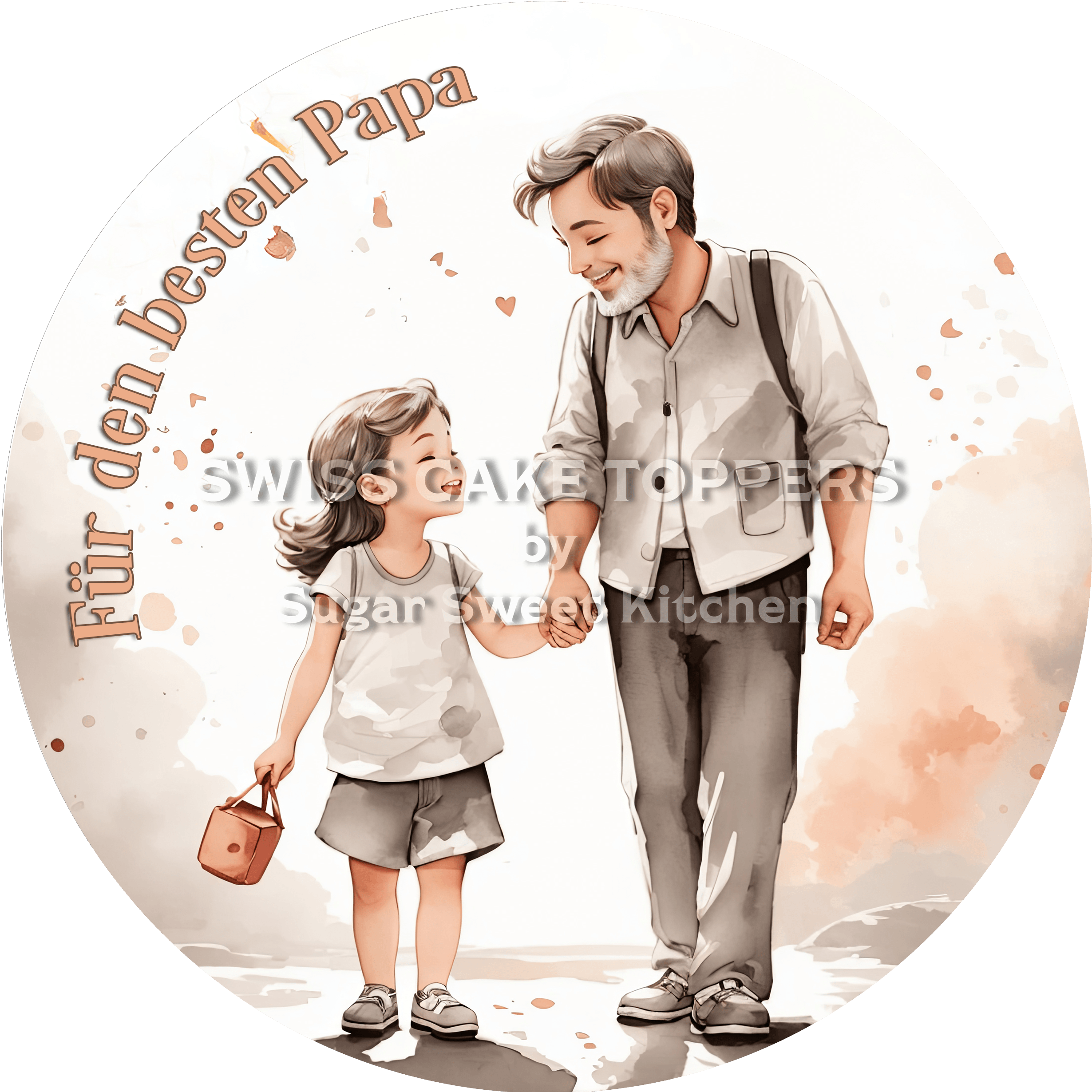 Einzigartiger Tortenaufleger zum Vatertag5 - personalisierbar - Fondant- Torten- & Cupcakeaufleger Sugar Sweet Kitchen
