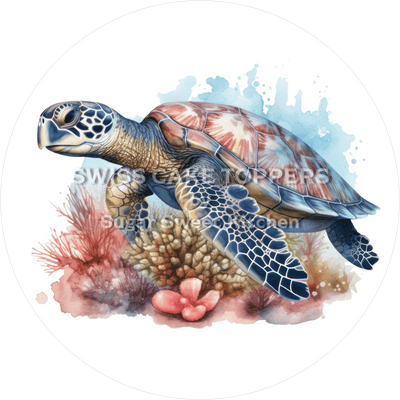 Einzigartiger Turtle-Tortenaufleger8 - personalisierbar