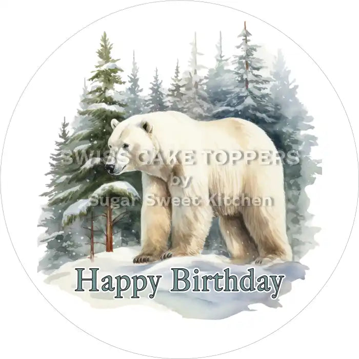 Eisbär Geburtstags-Tortenaufleger1 – essbar & personalisierbar - Fondant- Torten- Cupcakeaufleger Sugar Sweet Kitchen