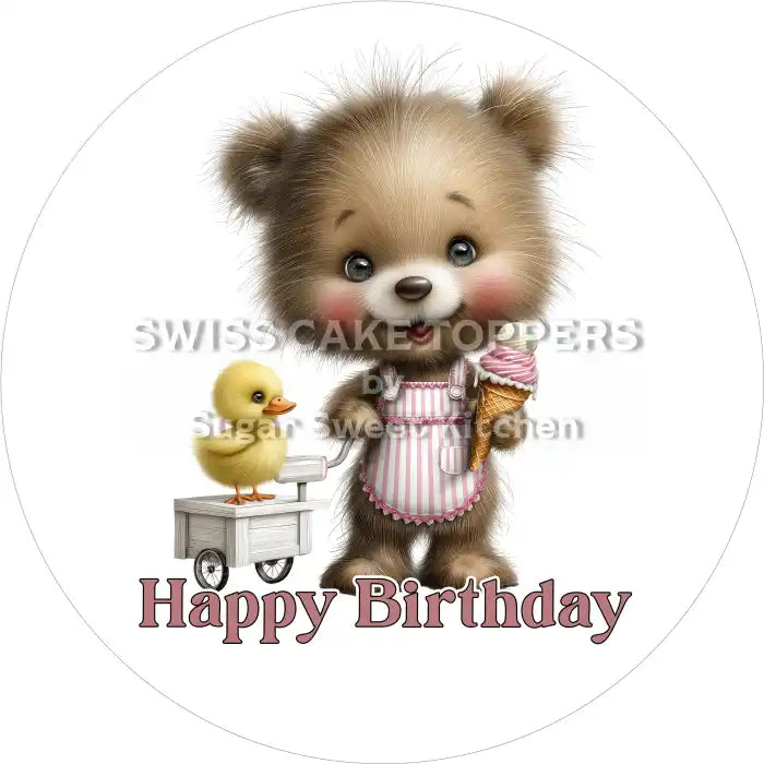 Tortenaufleger Geburtstag Eisverkäufer 08 – essbar & personalisierbar - Fondant- Torten- Cupcakeaufleger Sugar Sweet