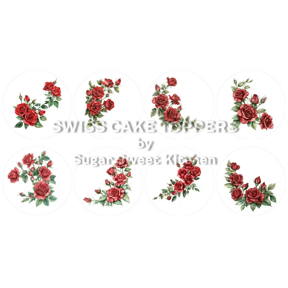 Elegante Blumen-Cupcakes- & Dessertaufleger5 - personalisierbar - Fondant- Torten- Cupcakeaufleger Sugar Sweet Kitchen