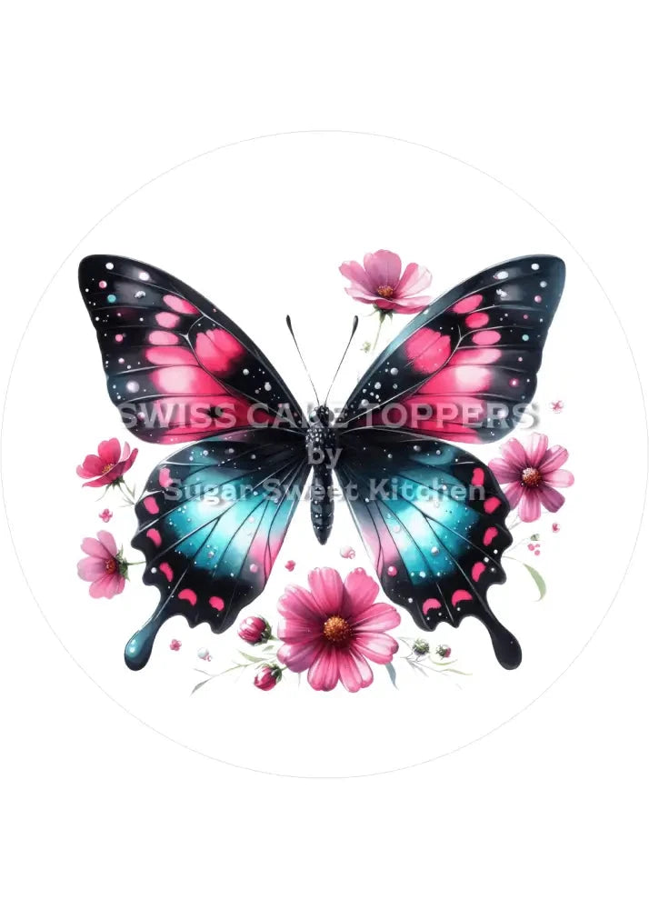 Eleganter Blumen-Tortenaufleger7 - personalisierbar - Fondant- Torten- & Cupcakeaufleger Sugar Sweet Kitchen