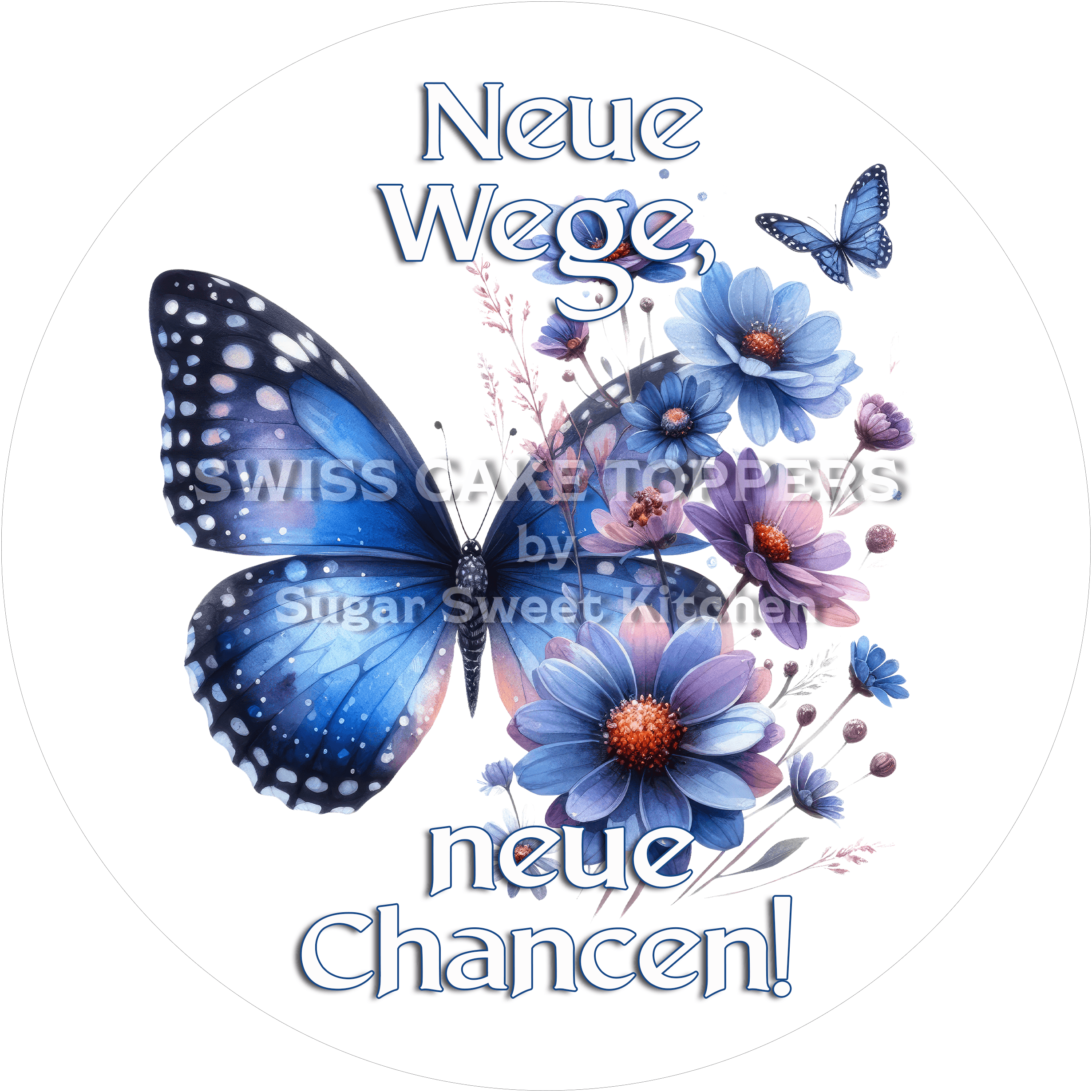 Eleganter Tortenaufleger für berufliche Meilensteine - personalisierbar - Fondant- Torten- & Cupcakeaufleger Sugar