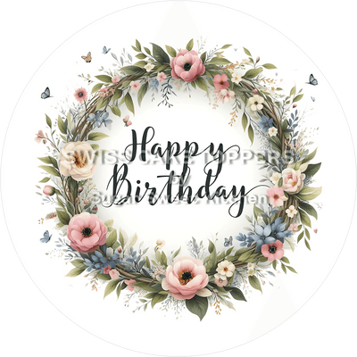 Eleganter Tortenaufleger Happy Birthday11 - personalisierbar