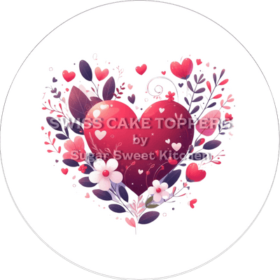 Eleganter Valentins- Tortenaufleger LV15 - personalisierbar