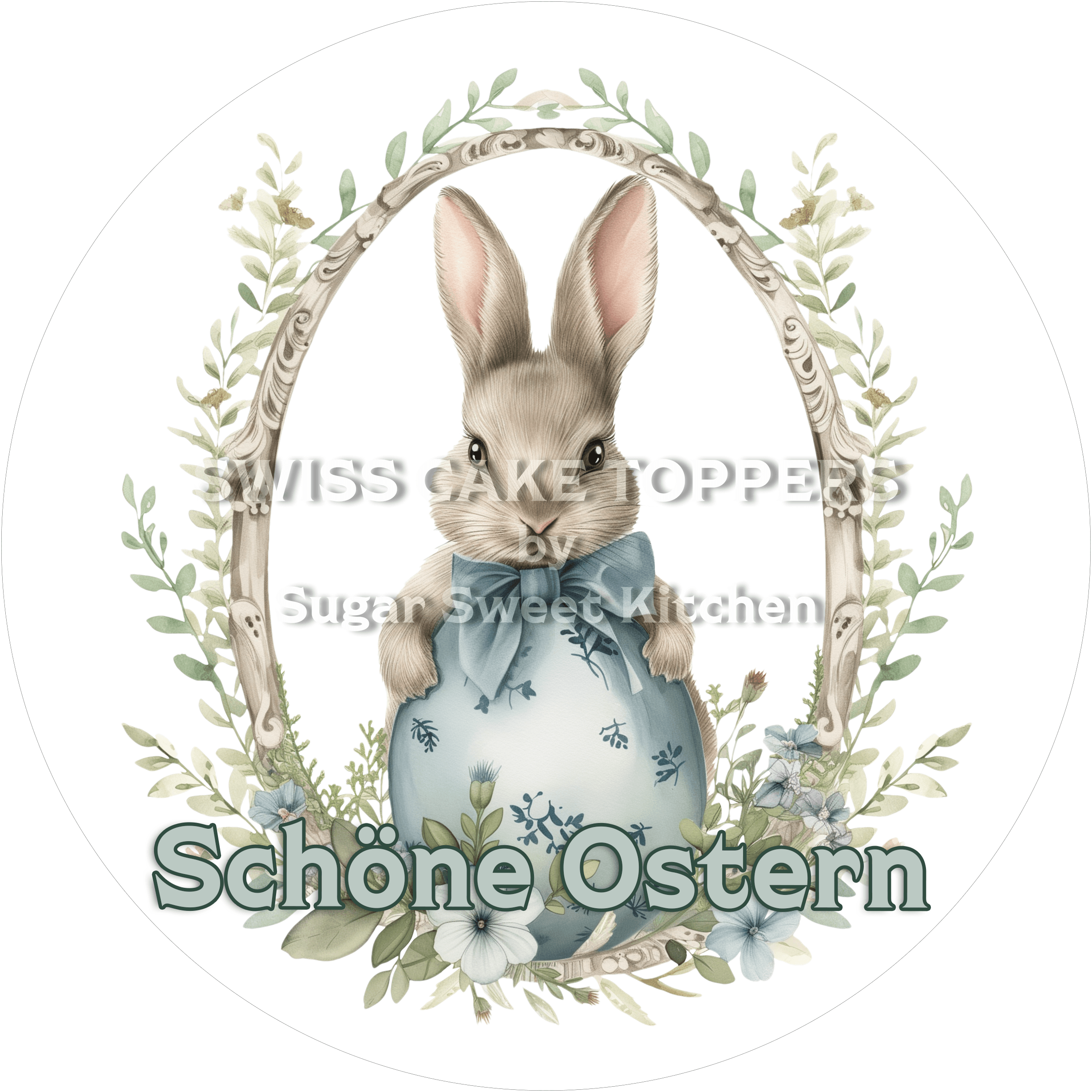 Entzückender Oster-Tortenaufleger17 - personalisierbar - Fondant- Torten- & Cupcakeaufleger Sugar Sweet Kitchen