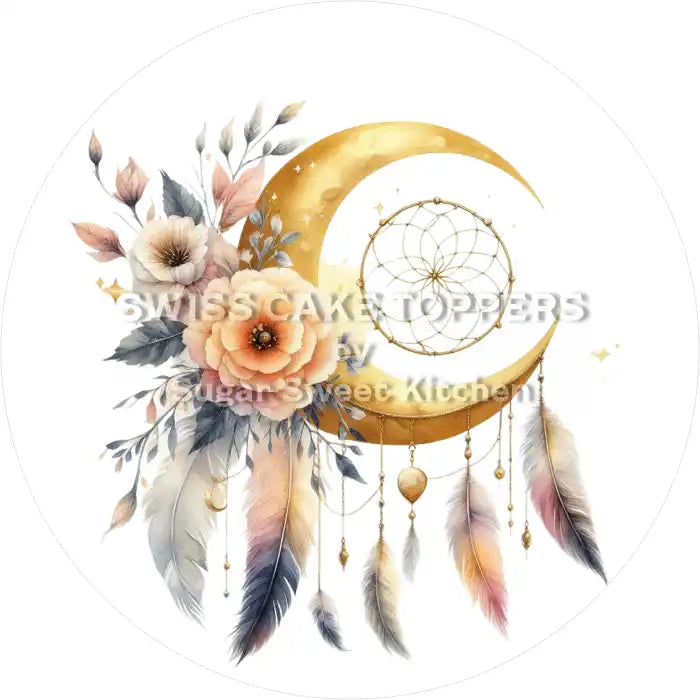 Esoterischer Mond-Tortenaufleger7 - personalisierbar - Fondant- Torten- & Cupcakeaufleger Sugar Sweet Kitchen