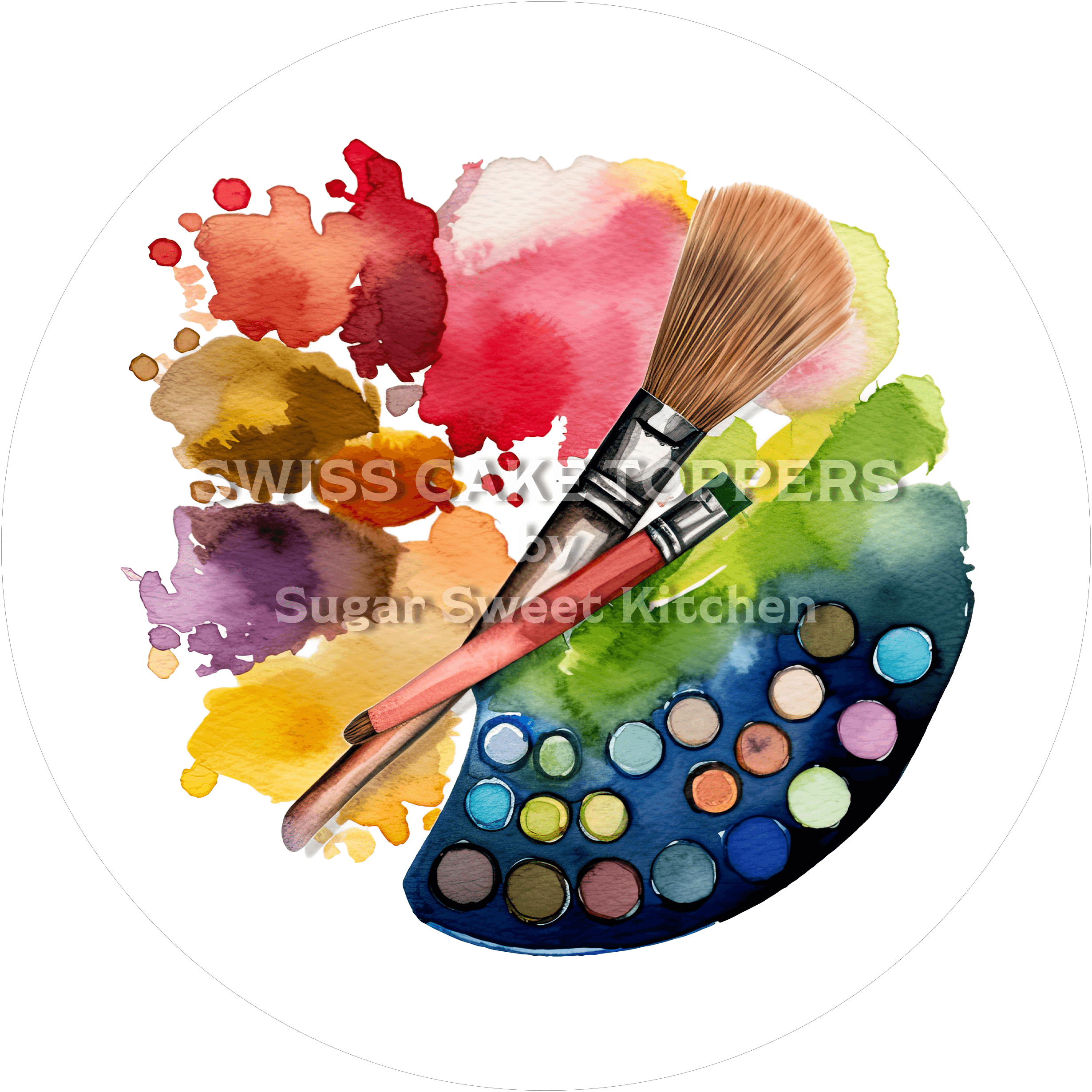 Exklulsiver Tortenaufleger für Maler - personalisierbar - Fondant- Torten- & Cupcakeaufleger Sugar Sweet Kitchen