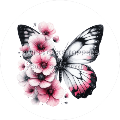 Exklusiver Blumen-Tortenaufleger8 - personalisierbar