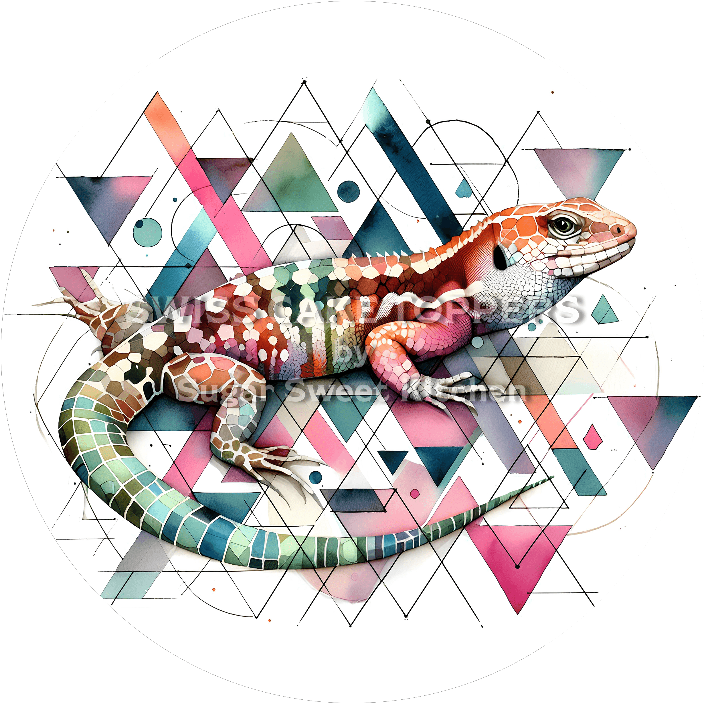 Exklusiver Echsen-Tortenaufleger4 - personalisierbar - Fondant- Torten- & Cupcakeaufleger Sugar Sweet Kitchen