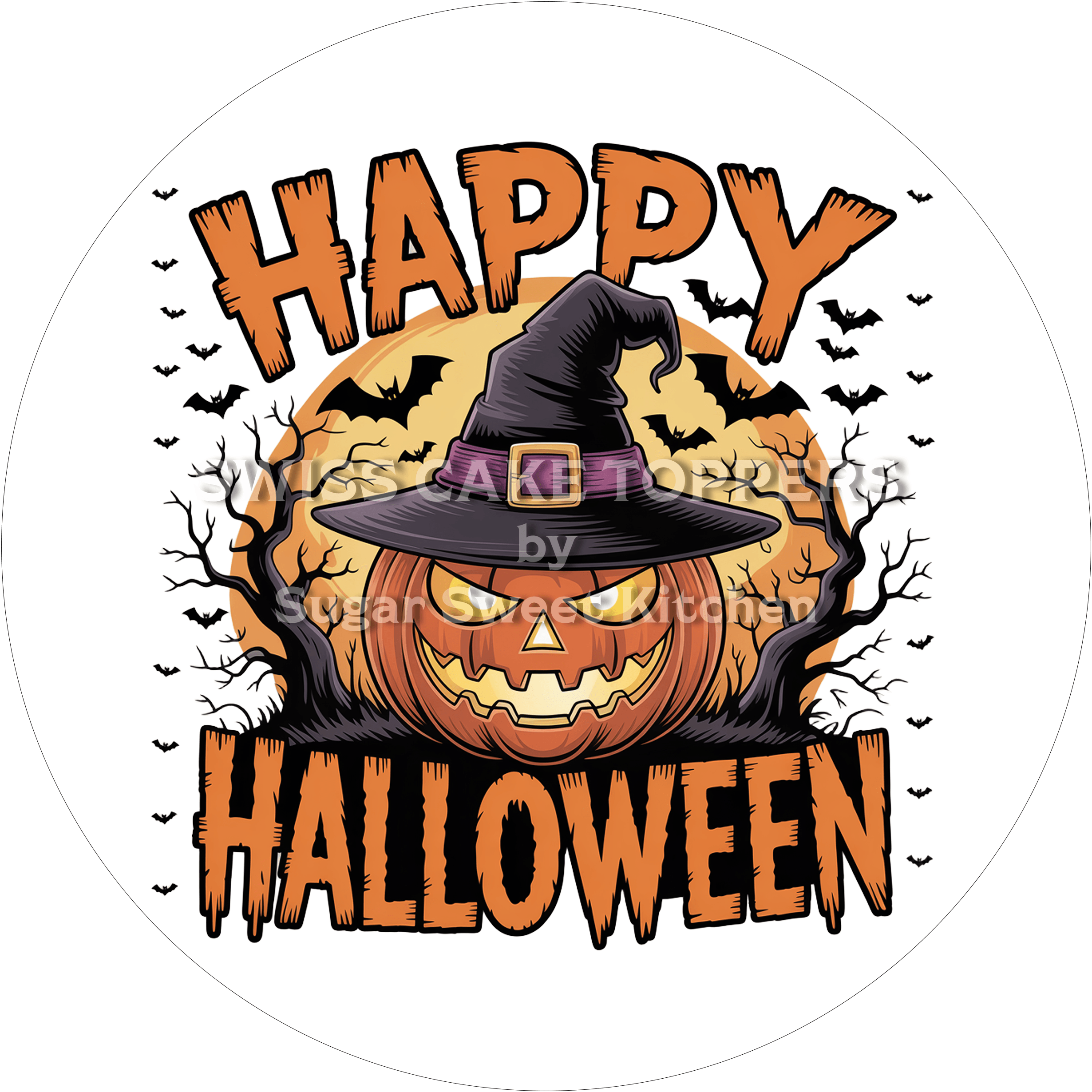 Exklusiver Halloween-Tortenaufleger3 - personalisierbar - Fondant- Torten- & Cupcakeaufleger Sugar Sweet Kitchen