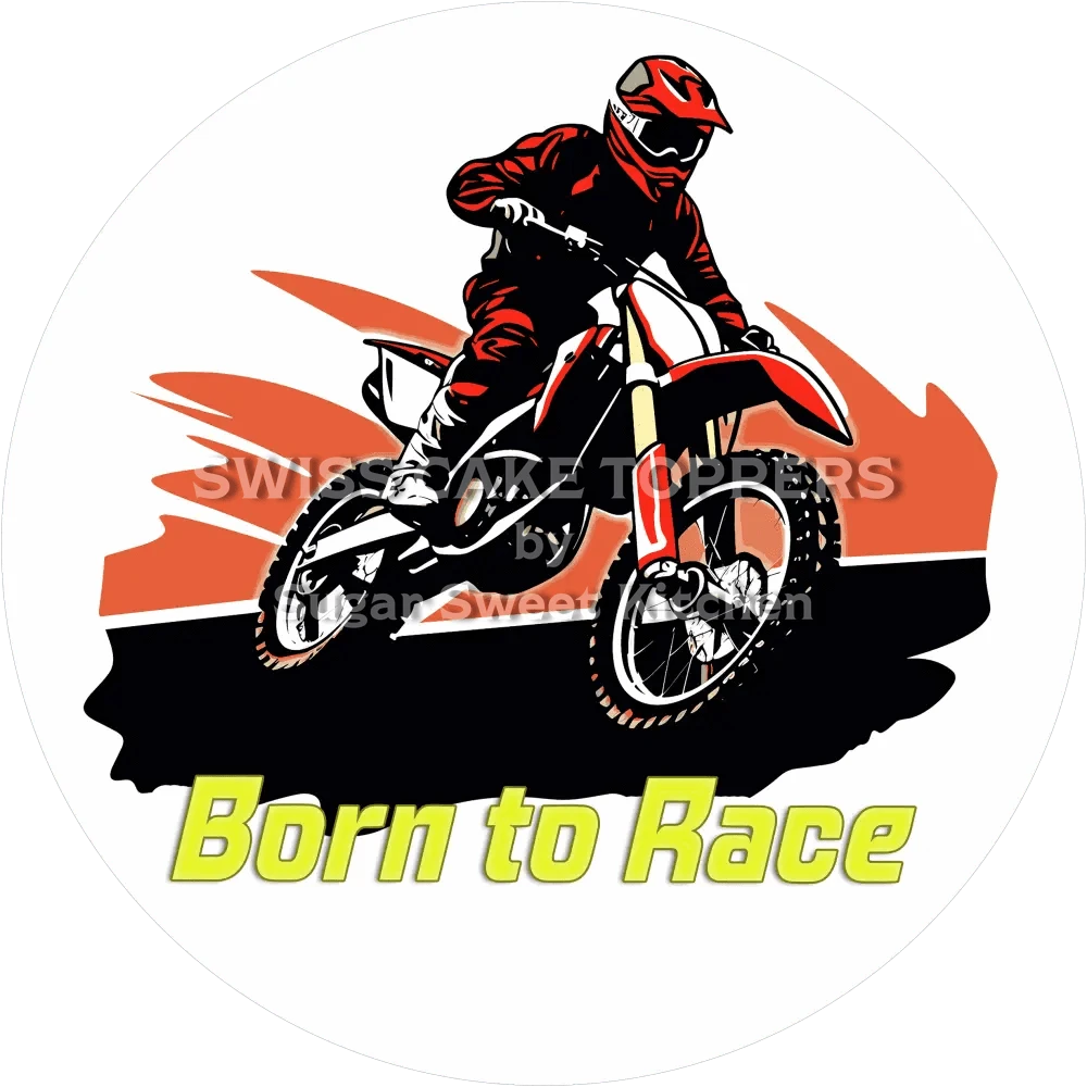 Exklusiver MotoCross-Tortenaufleger5 - personalisierbar - Fondant- Torten- & Cupcakeaufleger Sugar Sweet Kitchen