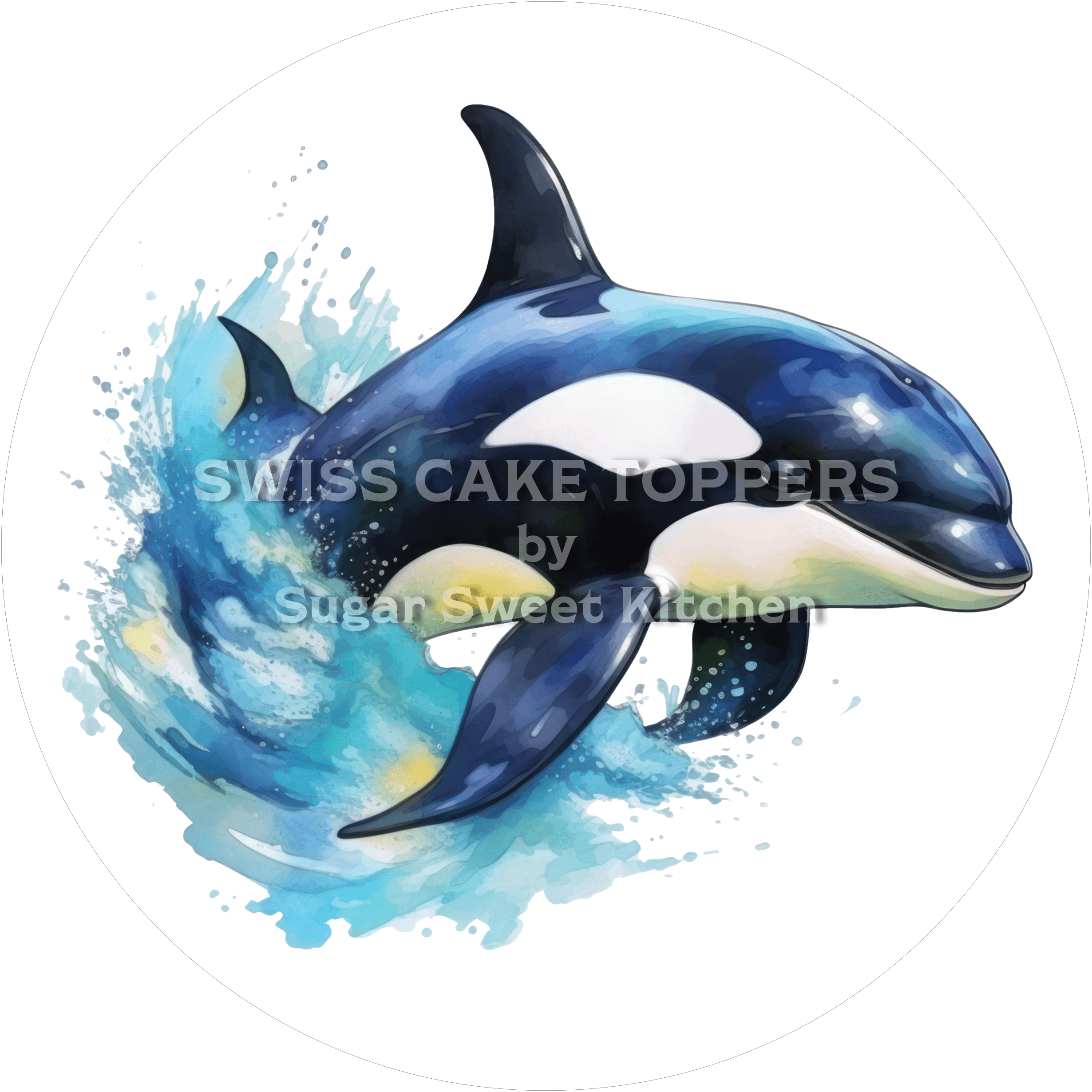 Exklusiver Orca-Tortenaufleger1 - personalisierbar - Fondant- Torten- & Cupcakeaufleger Sugar Sweet Kitchen