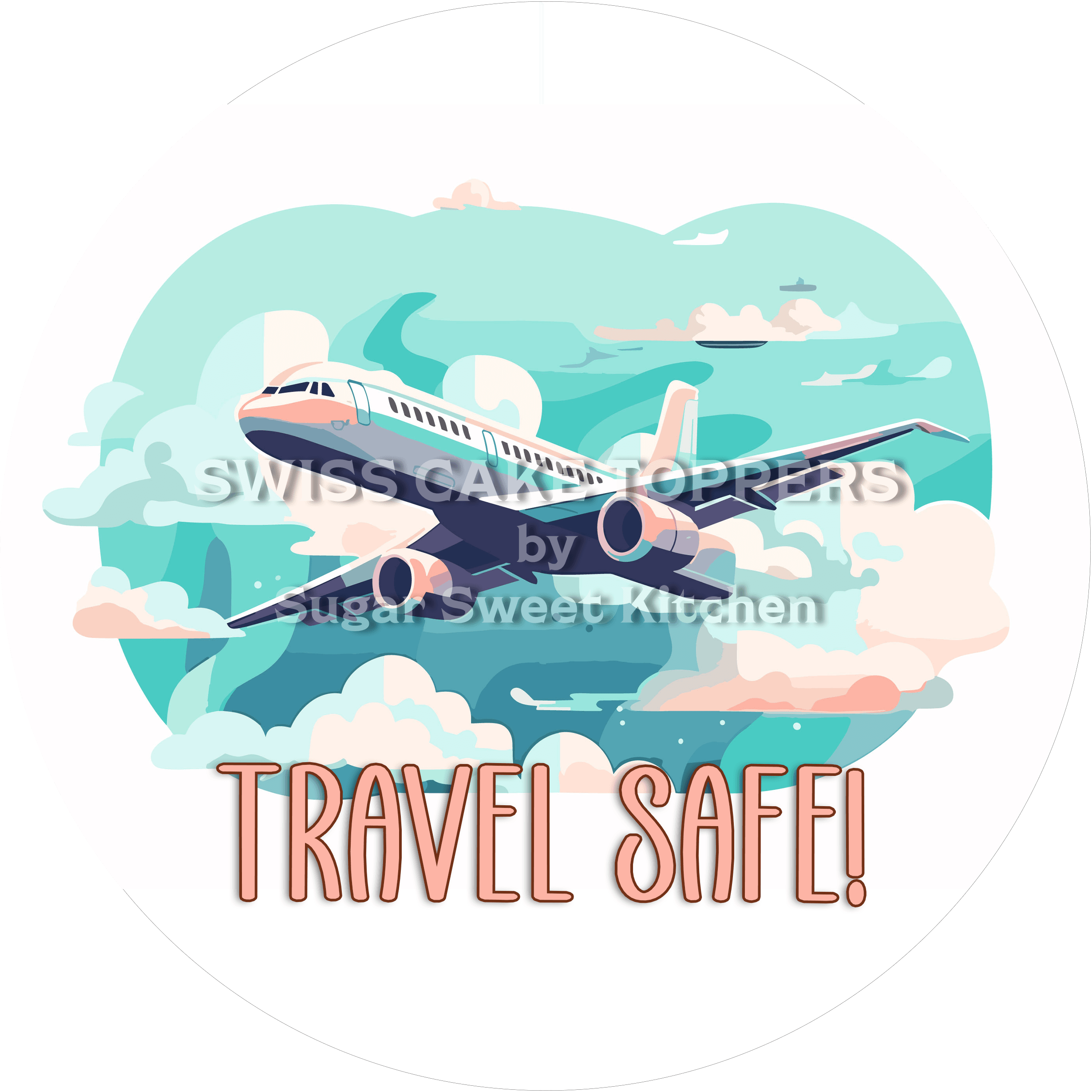 Exklusiver Reise-Tortenaufleger8- personalisierbar - Fondant- Torten- & Cupcakeaufleger Sugar Sweet Kitchen