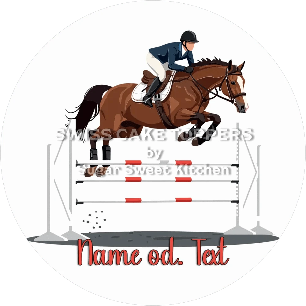 Exklusiver Reiter-Tortenaufleger8 mit Name od. Text - Fondant- Torten- & Cupcakeaufleger Sugar Sweet Kitchen