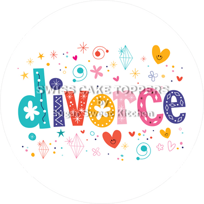 Exklusiver Scheidungs-Tortenaufleger2 - personalisierbar