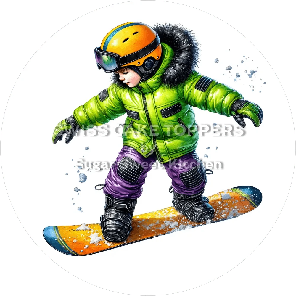 Exklusiver Snowboard-Tortenaufleger2 - personalisierbar - Fondant- Torten- & Cupcakeaufleger Sugar Sweet Kitchen