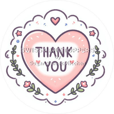 Exklusiver Thank You-Tortenaufleger - personalisierbar