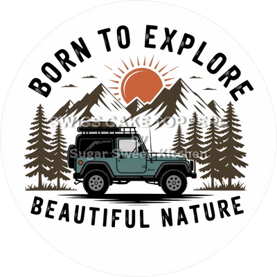 Exklusiver Tortenaufleger Camping7 - personalisierbar