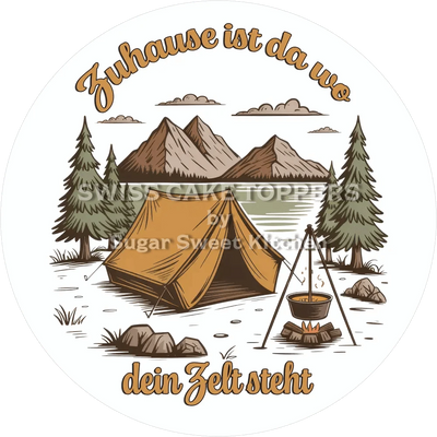 Exklusiver Tortenaufleger Camping8 - personalisierbar