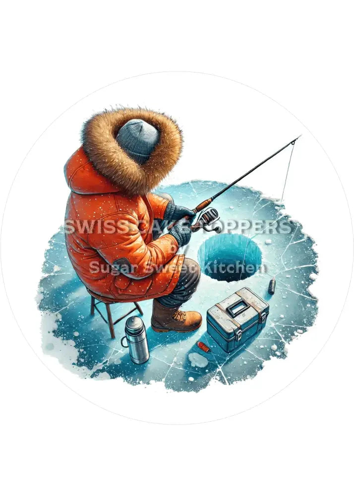 Exklusiver Tortenaufleger Eisfischen1- personalisierbar - Fondant- Torten- & Cupcakeaufleger Sugar Sweet Kitchen