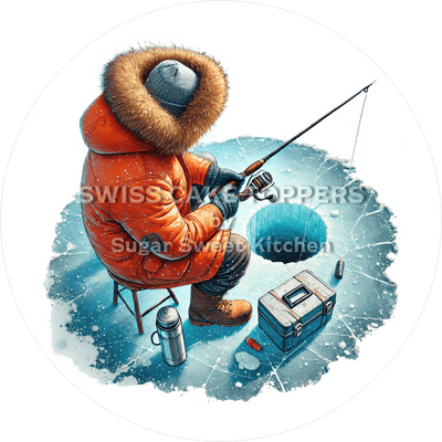 Exklusiver Tortenaufleger Eisfischen1- personalisierbar