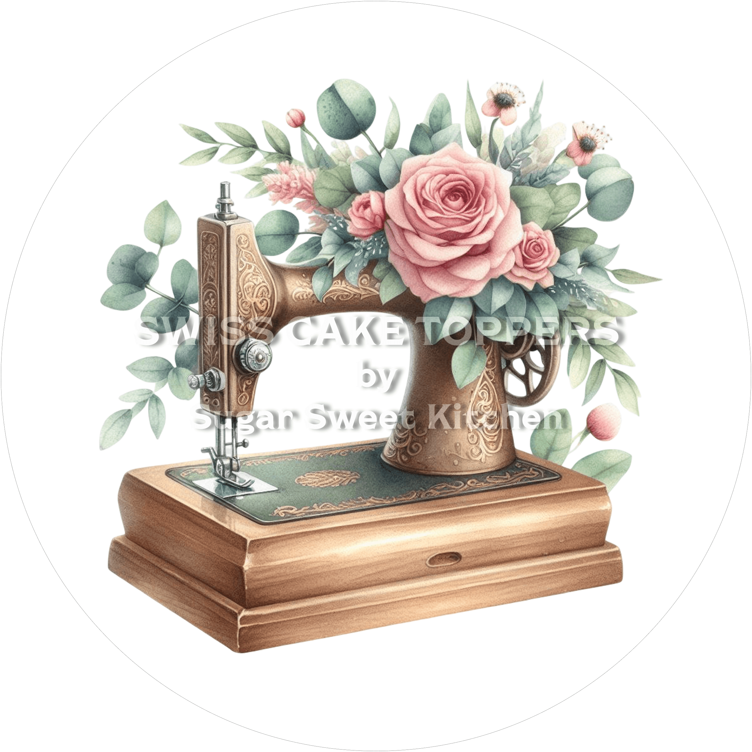 Exklusiver Tortenaufleger für Näher/innen4 - personalisierbar - Fondant- Torten- & Cupcakeaufleger Sugar Sweet Kitchen