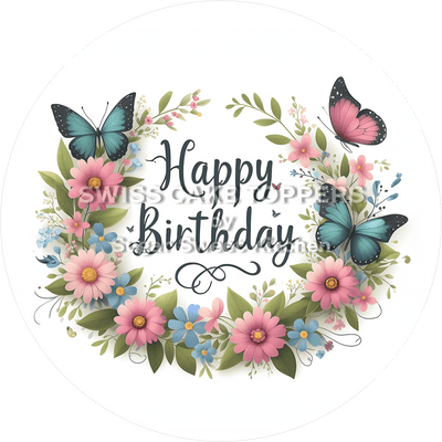 Exklusiver Tortenaufleger Happy Birthday12 - personalisierbar