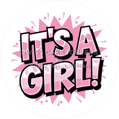 Exklusiver Tortenaufleger - It's a Girl12 - personalisierbar