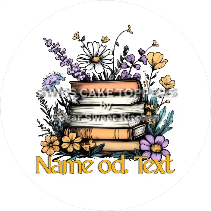 Exklusiver Tortenaufleger für Leseratten mit Name od. Text - Fondant- Torten- & Cupcakeaufleger Sugar Sweet Kitchen