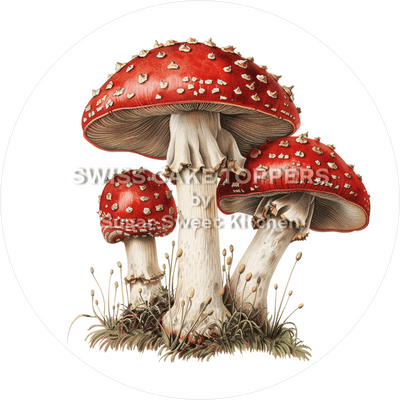 Exklusiver Tortenaufleger mit Pilzen2 - personalisierbar